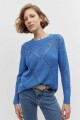 Sweater con calado rombos azul francia
