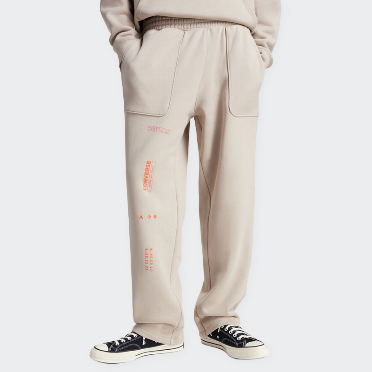 Pantalón Converse Logo - Beige 