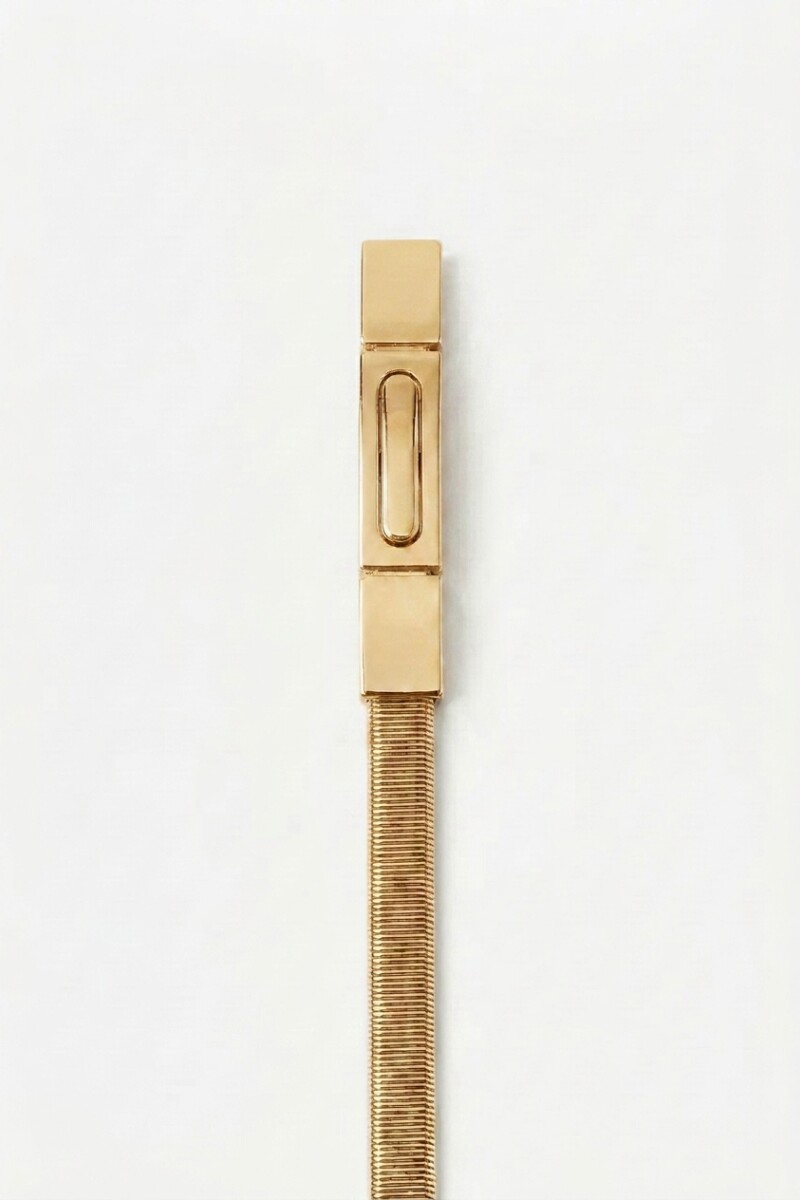 Cinturón elástico metálico dorado