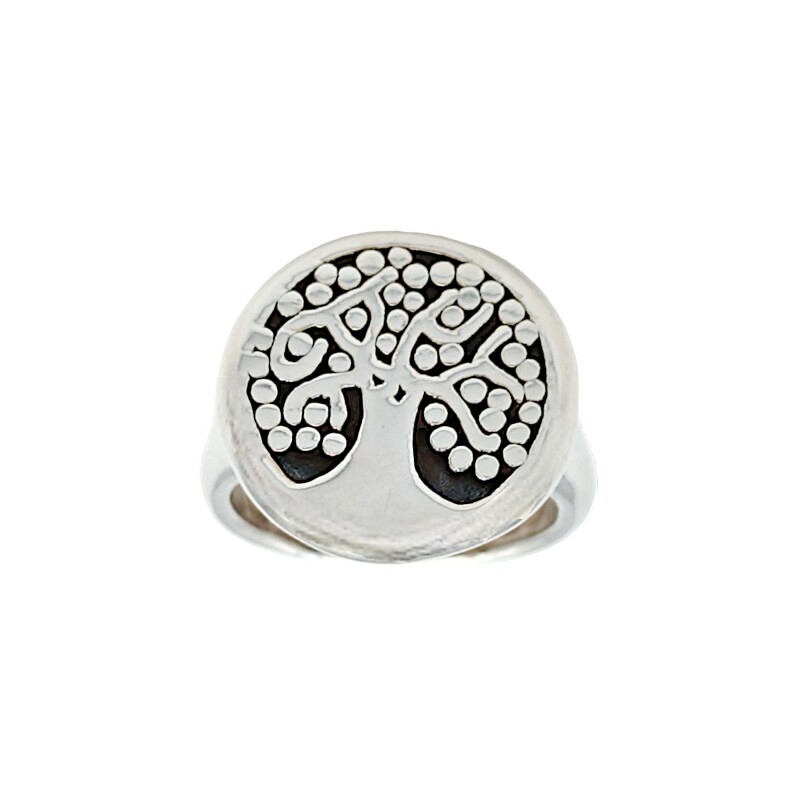 Anillo Arbol de la Vida-Plata 925 Inflada-Sin Piedra-AN3055 sinpiedra
