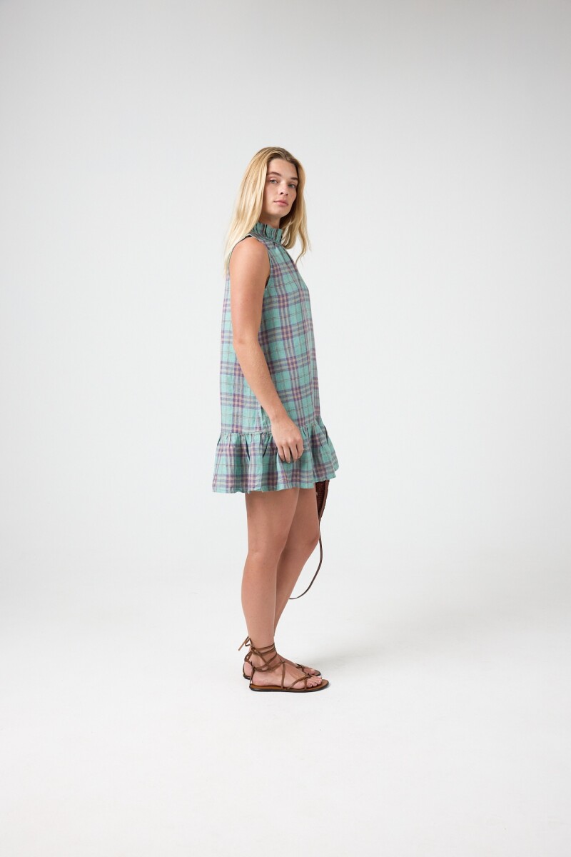 VESTIDO DE LINO DAISY Turquesa