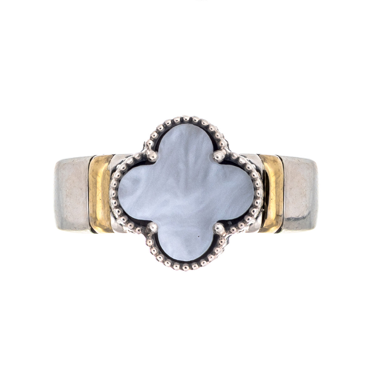 Anillo de plata 925, double con Nacar 