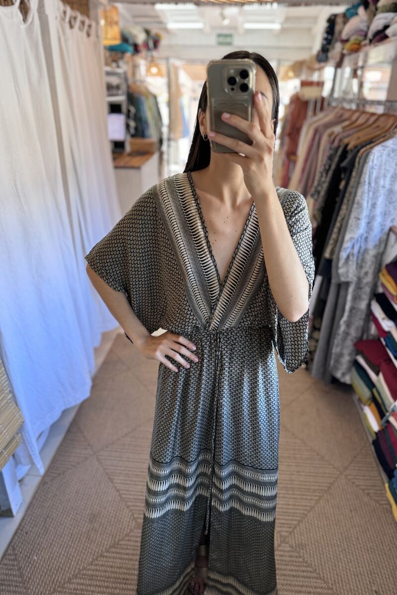 Vestido Manu de seda Tonos grises