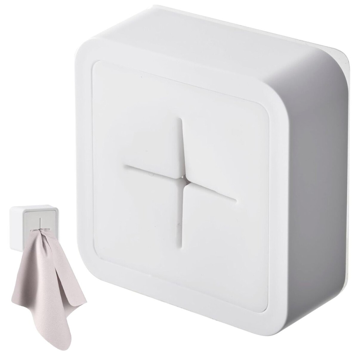 Soporte Toalla Toallero Pared Baño Cocina Cubo Adhesivo Ax ® - Variante Color Blanco 