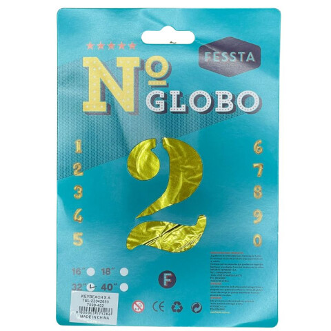 Globo Fessta Número 40 Pulgadas Dorado DOS