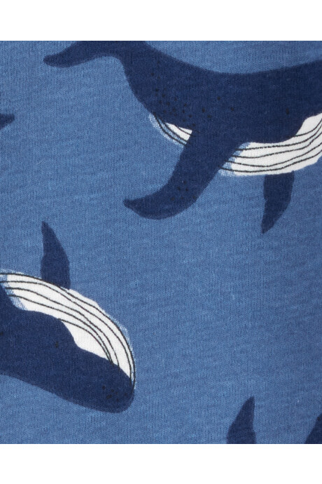 Pijama una pieza de algodón, diseño ballenas Sin color