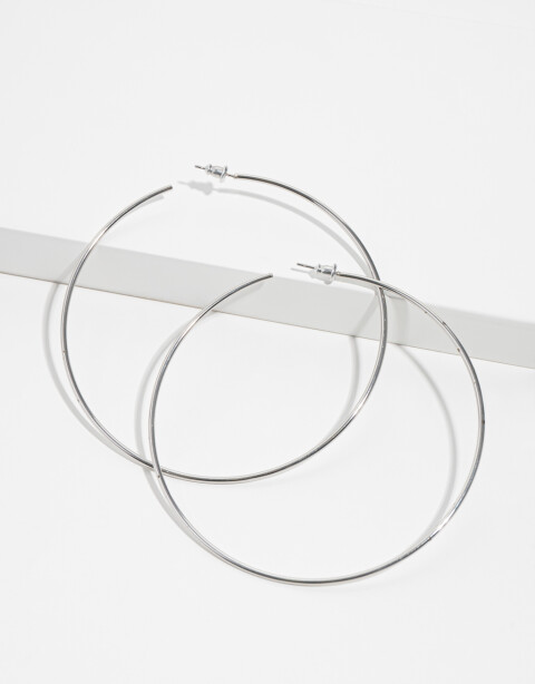 Aros Argollas Metal Argollas De Metal - Plateado Rodio