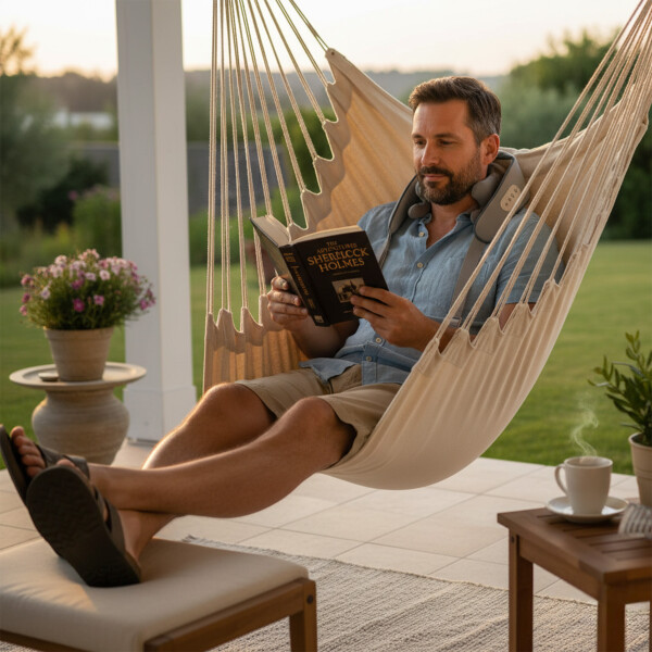 Masajeador Cervical Cuello Espalda Hombros 3 Modos 2 Niveles Color Blanco