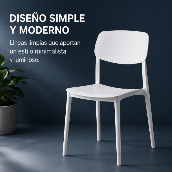 Silla Comedor ComboHome Venecia Pack X4 Blanco 1