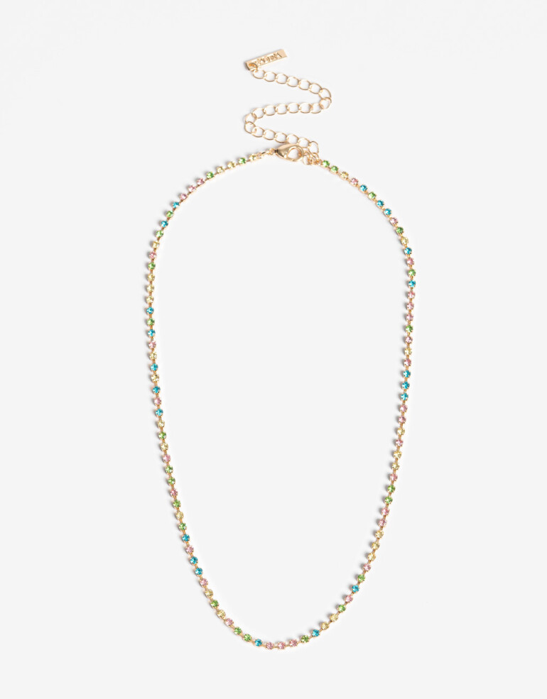 Collares Cortos Metal Collar Corto Strass - Dorado