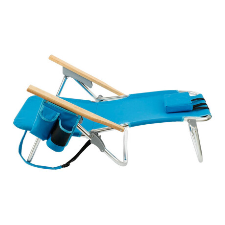 Silla Baja Reposera Plegable Aluminio Playa Jardín Azul