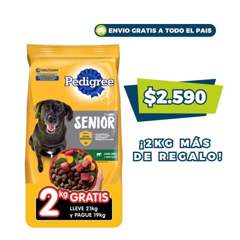 PEDIGREE PERROS ADULTOS MAYOR PEDIGREE SENIOR 19 + 2 KG DE REGALO