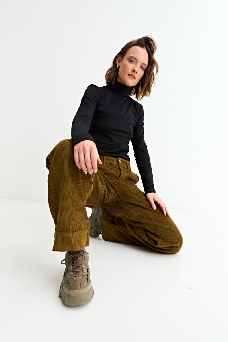 Pantalón pana wide leg - Ocre 