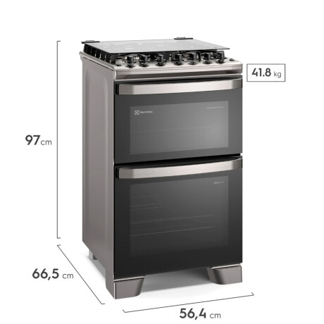 Cocina a Gas Electrolux FE4DC 4 Hornallas Doble Horno Gris