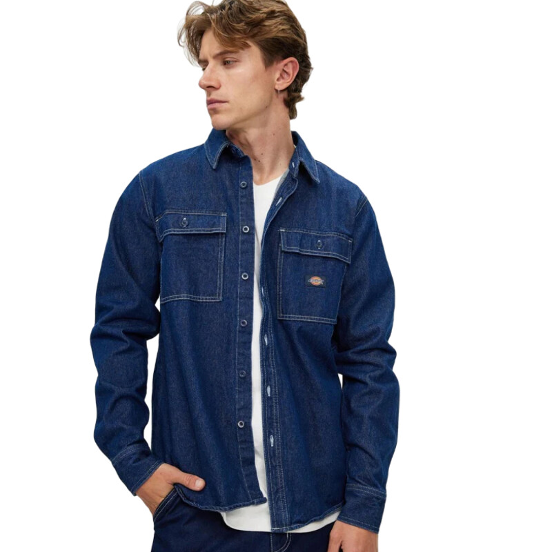 Camisa Dickies Mens Houston Denim - Azul Camisa Dickies Mens Houston Denim - Azul