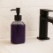 Dispensador de jabón de vidrio y base cuadrada 400ml NEGRO