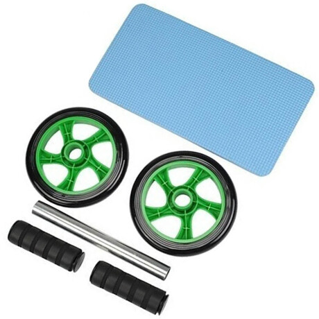 Rueda Doble Ejercicio Abdominal Ab Wheel + Alfombra Multicolor