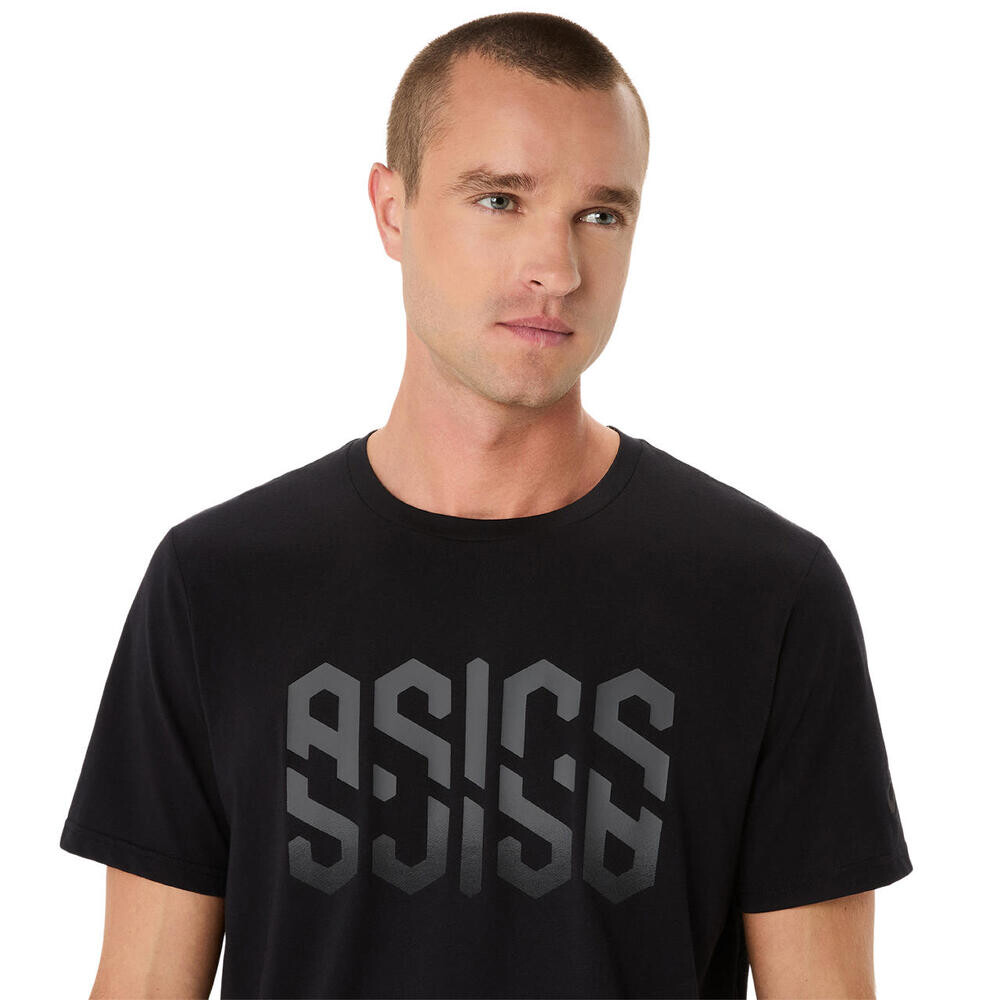 ASICS Hex Graphic Cotton Blend Tee - Hombre Performance Black