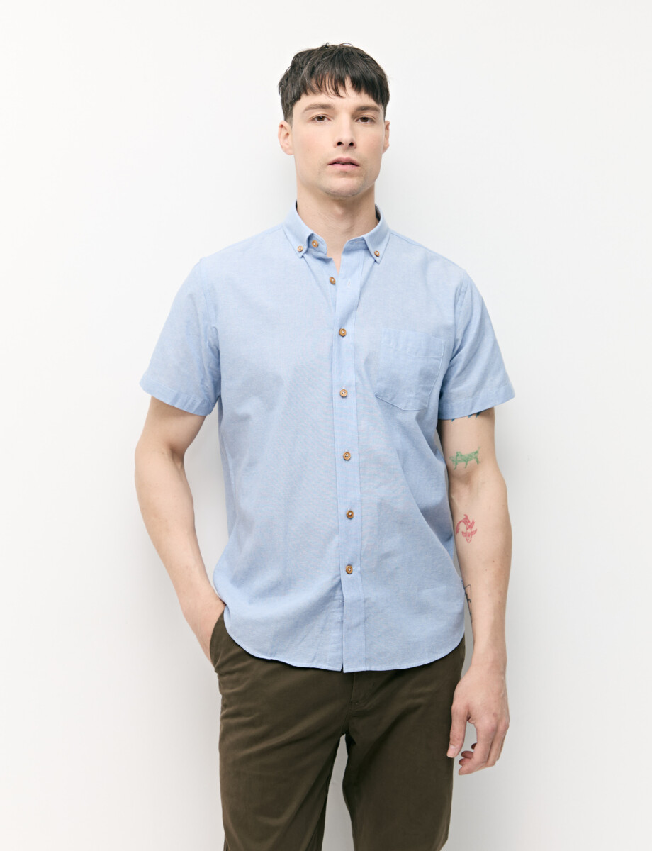 012725 CAMISA COTTON WILL Celeste