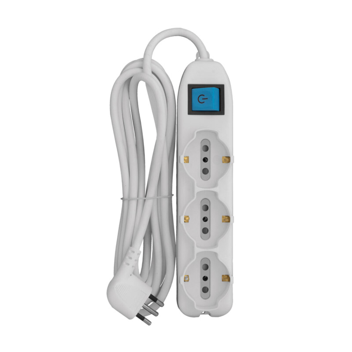 Alargue 3(Schuko 2P+T) + 6(2P+T) con Interruptor 10A 3m Blanco 