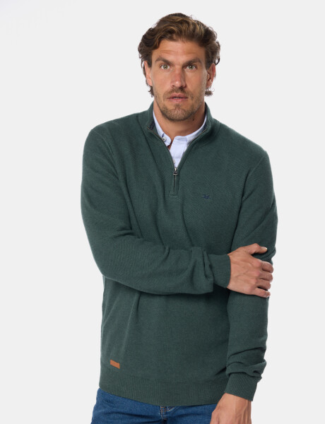 BUZO TEXTURADO MEDIO CIERRE Verde