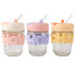 Vaso de vidrio con sorbito y letras 350 ml Vaso De Vidrio Con Sorbito Y Letras 350 Ml