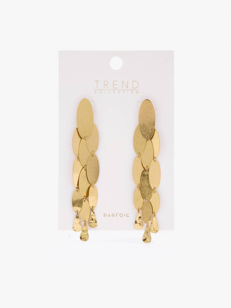 Pendientes Largos Con Formas Ovaladas dorado