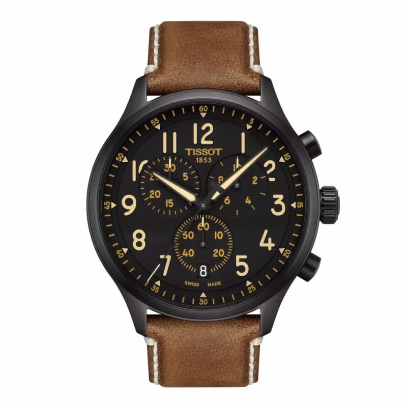 Reloj Tissot Chrono para hombre de cuero XL T1166173605203 Reloj Tissot Chrono Para Hombre De Cuero Xl T1166173605203