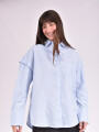 CAMISA MANGO CELESTE