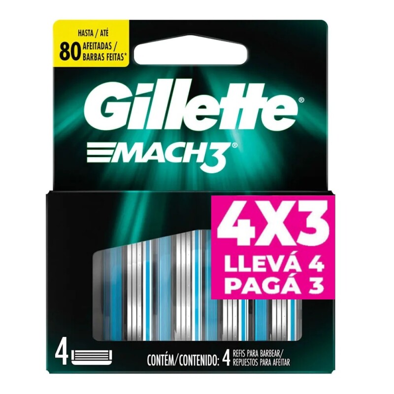 Gillette Mach 3 Repuesto Lleve 4 Pague 3 Gillette Mach 3 Repuesto Lleve 4 Pague 3