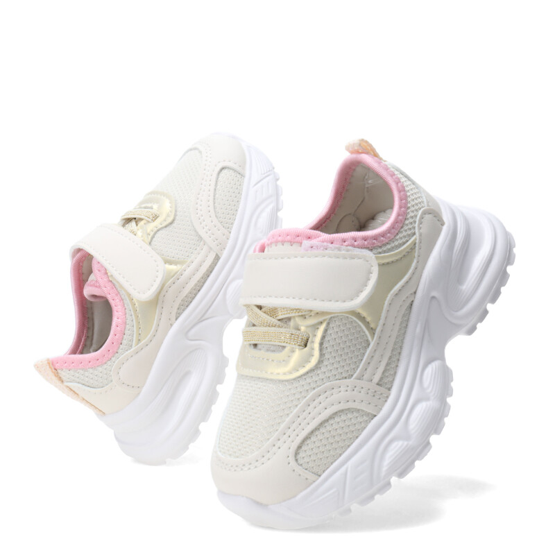 Championes de Niña MINI Miss Carol FLIPPER con velcro Beige