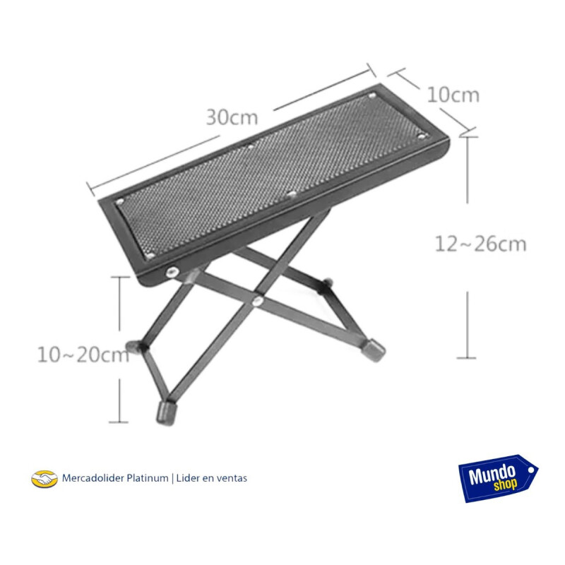 Banquito Banco Apoya Pie Para Guitarra Metalico Musica Negro