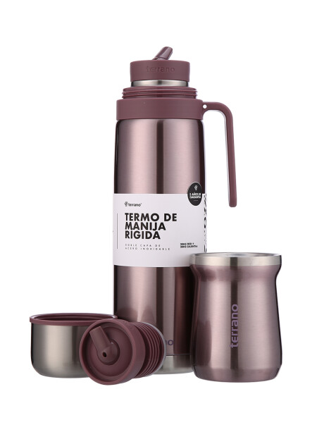 Termo Manija Rigida + Mate Acero inox. Lila Metalizado