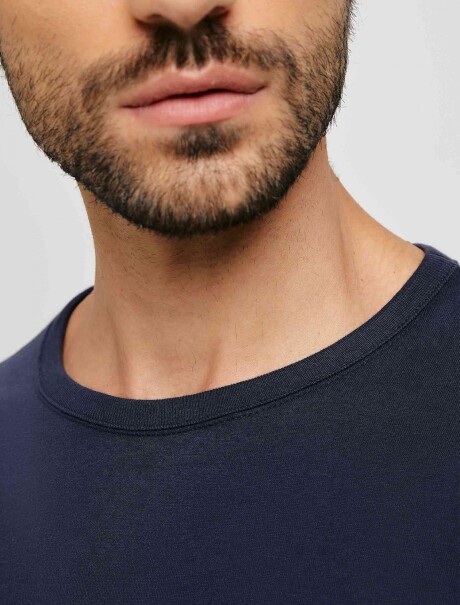 CAMISETA BÁSICA UNISSEX MANGA LARGA AZUL