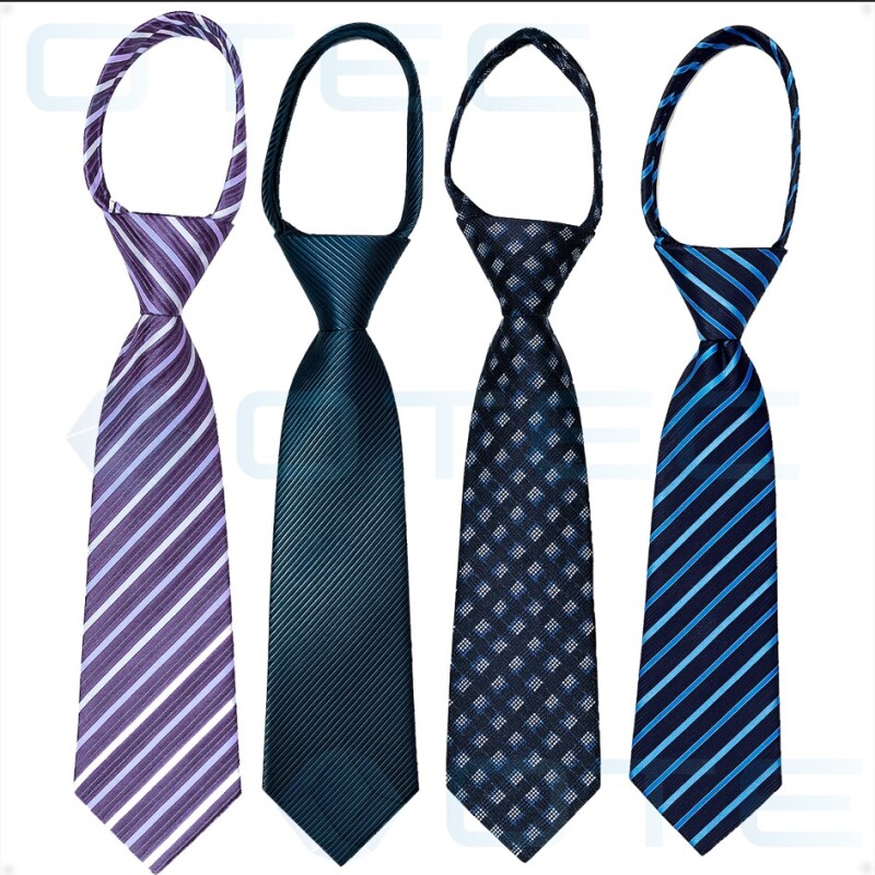 Corbata Estampada Con Cremallera Y Nudo Listo Para Usar Corbata Estampada Con Cremallera Y Nudo Listo Para Usar