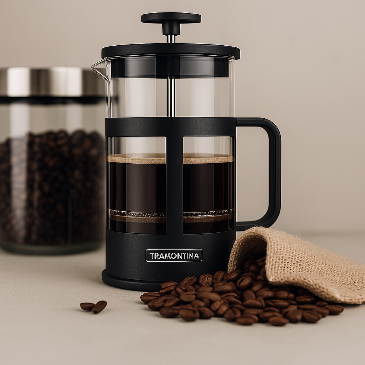 CAFETERA PRENSA FRANCESA TRAMONTINA 1 LITRO - NEGRO 