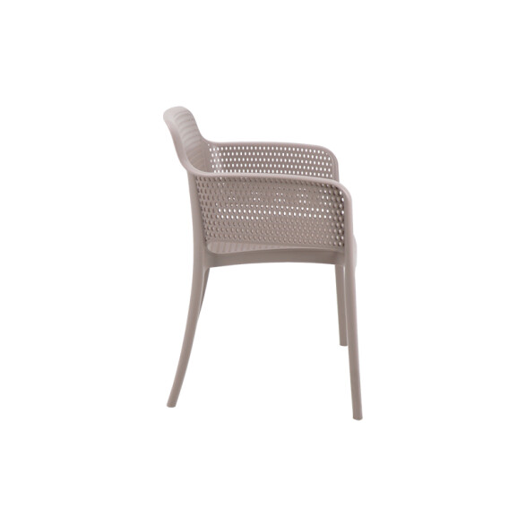 Silla apilable gamuza "GABRIELA" con posabrazos -TRAMONTINA TD0667