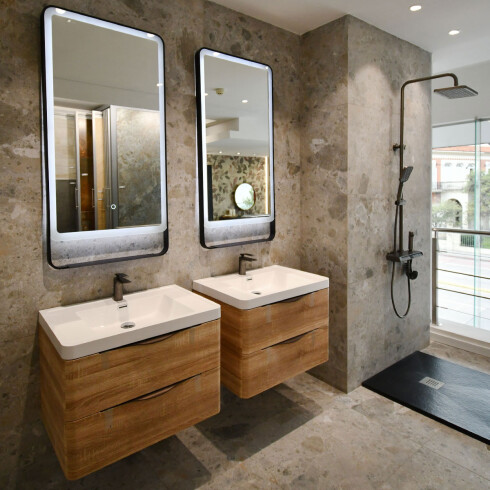 Porcelanato Tipo Terrazzo 60X120Cm Piso Pared GAMAS DE GRIS