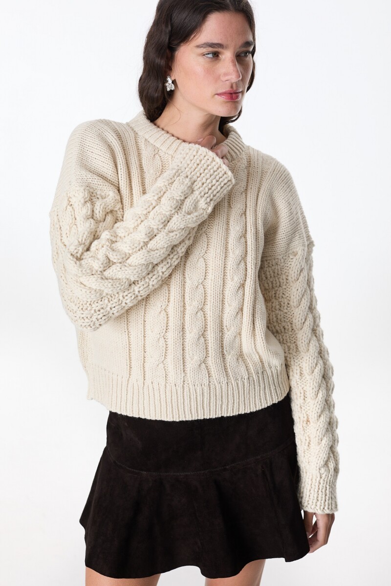 Sweater Leather Sakura Crudo