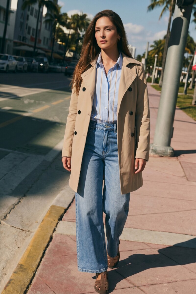 Trench Capucha Desmontable Camel