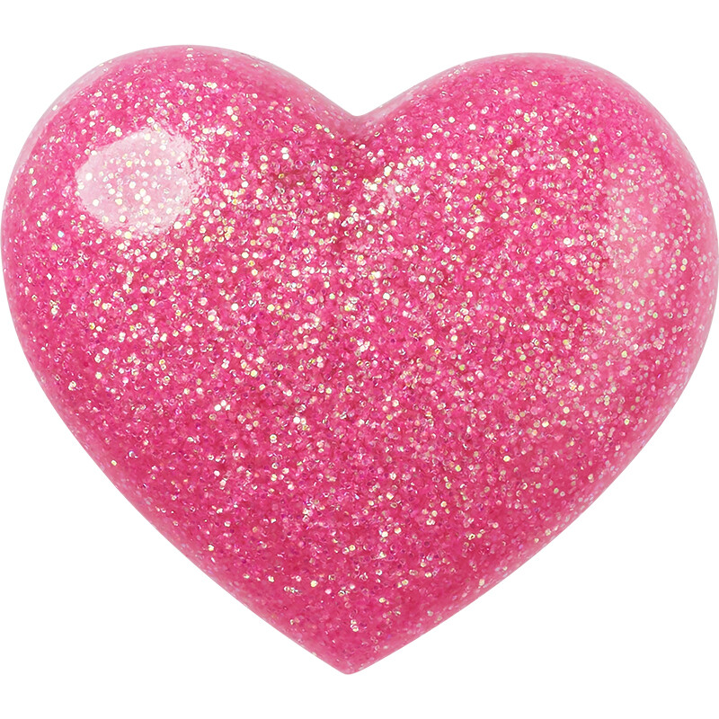 Jibbitz™ Charm Pink 3D Glitter Heart Multicolor