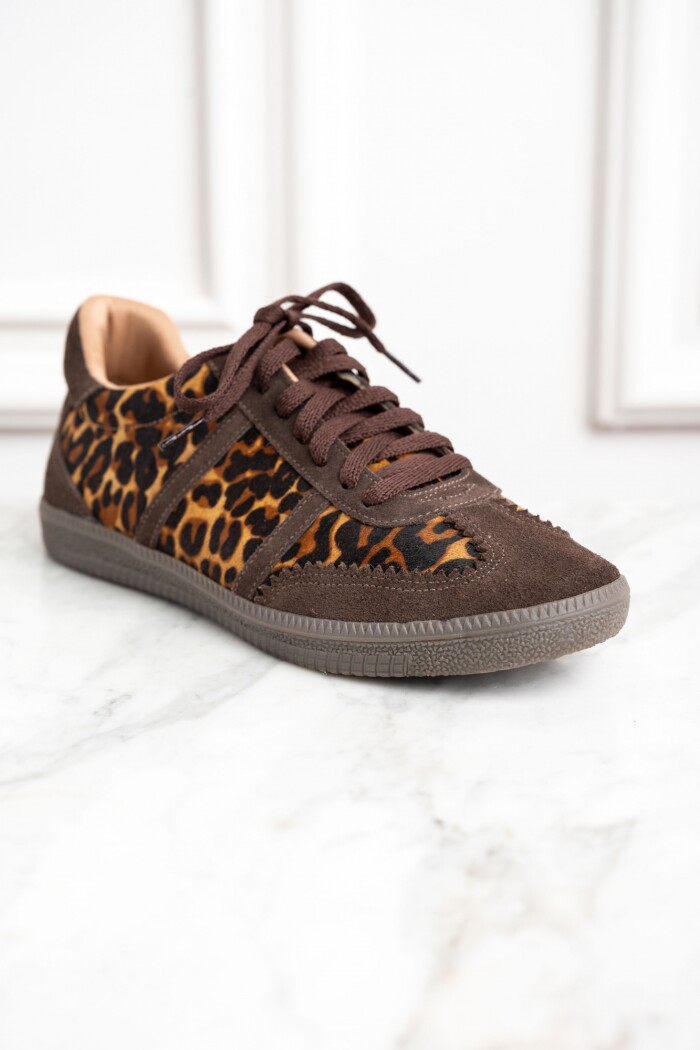 Zapatilla Animal Print Marrón