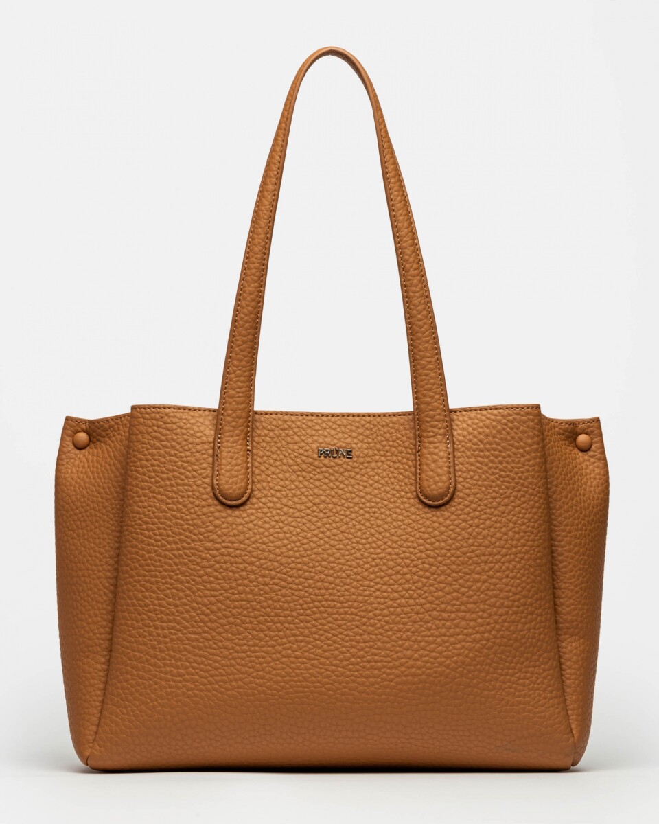 Shopper Erin en efecto cuero graneado - Tabaco 