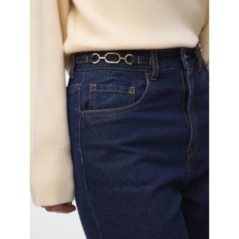 VMKATHY HR WIDE JEANS MIX Dark Blue Denim