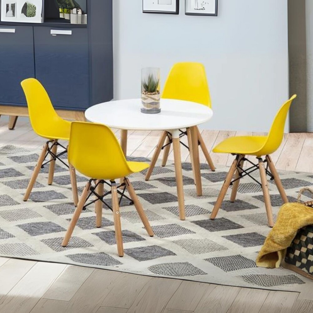 Silla DKR Base - En Madera - Infantil Amarillo