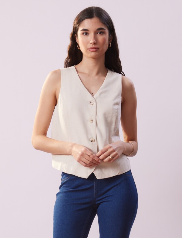 Chaleco Lino BEIGE