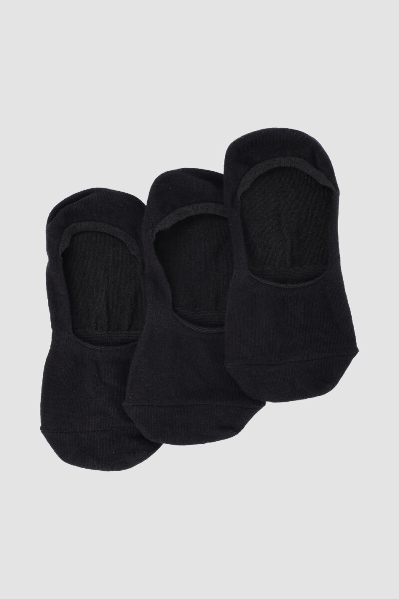 Pack de 3 medias invisibles lisas - Negro 