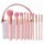 Set Completo Maquillaje 10 Piezas Brochas Pinceles y Estuche Rosado