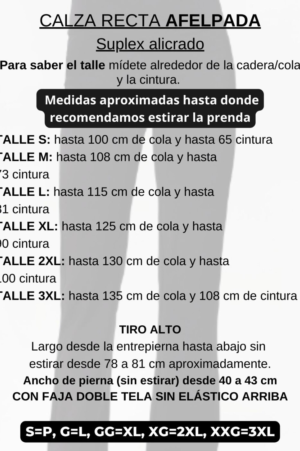 Calza recta con felpa adentro Negro