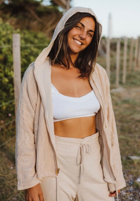 Campera agua reversible Crema